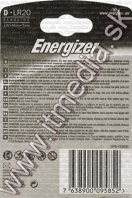 Image of Energizer battery alkaline 2xD (LR20) (IT4898)