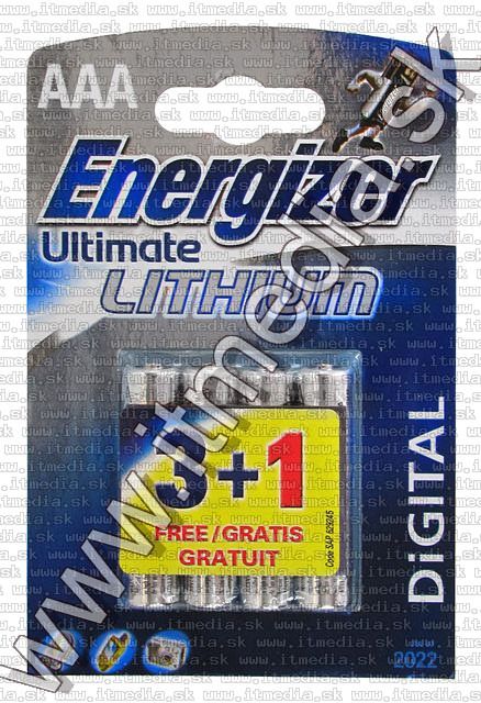 Image of Energizer Ultimate Lithium Battery 4xAAA FR03 LR03 (IT5803)