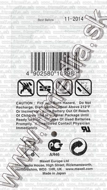 Image of MAXELL battery CR1220 (IT6804)