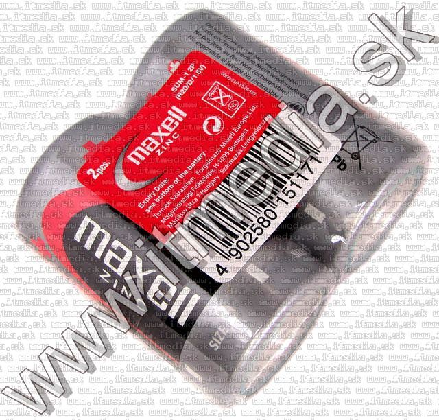 Image of Maxell D R20 cink-szén féltartós elem 2db (IT5473)