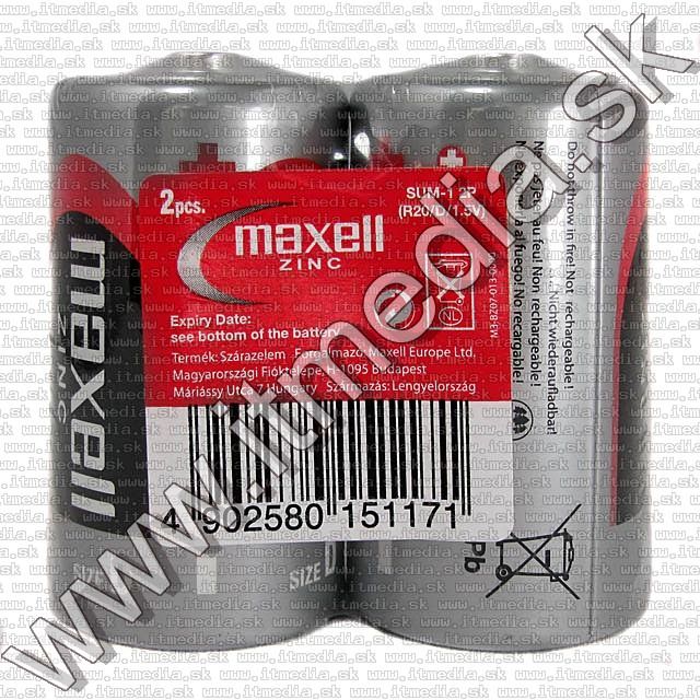 Image of Maxell D R20 cink-szén féltartós elem 2db (IT5473)