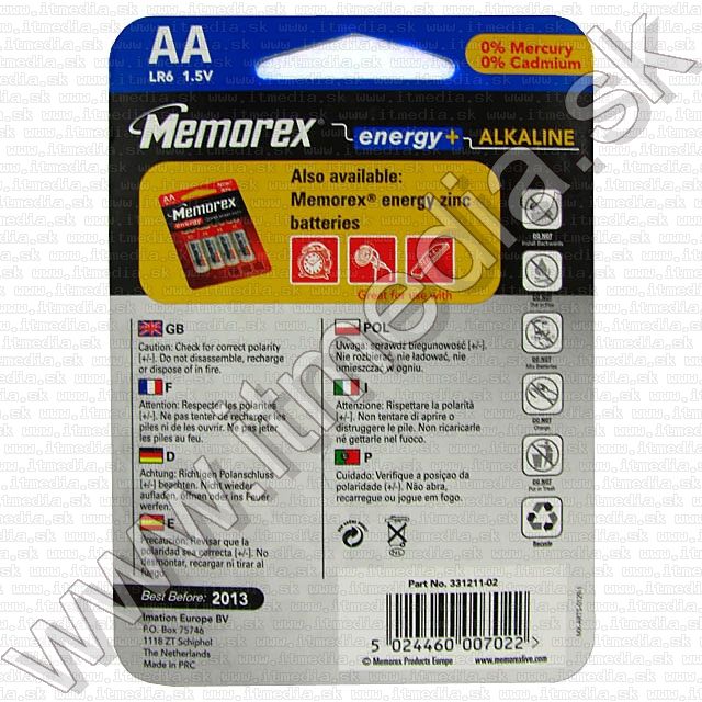 Image of Memorex battery ALKALINE 2xAA LR06 (IT7164)