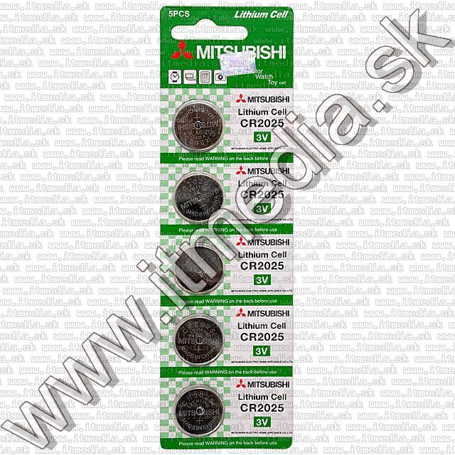 Image of Mitsubishi battery CR2025 Blister 5pk (IT7410)