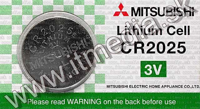 Image of Mitsubishi battery CR2025 Blister 5pk (IT7410)