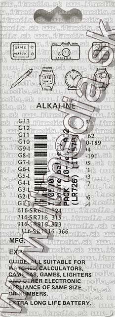 Image of Noname battery PACK (10-set) AG2 (LR726) (IT0570)