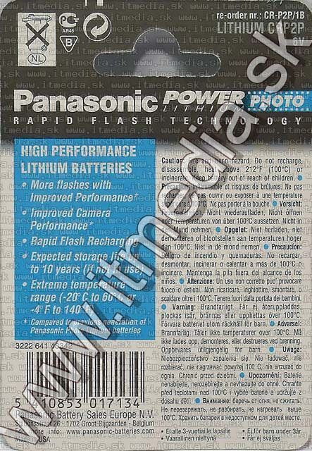 Image of Panasonic POWER Photo LITHIUM CRP2P (IT6583)