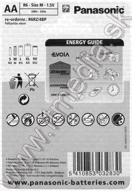 Image of Panasonic battery *standard* *4xR06* *Special power* (IT4858)
