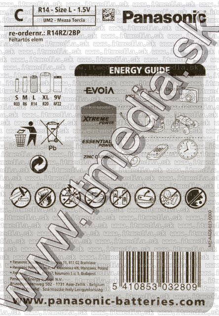 Image of Panasonic battery *standard* *2xR14* *Special power* (IT5397)