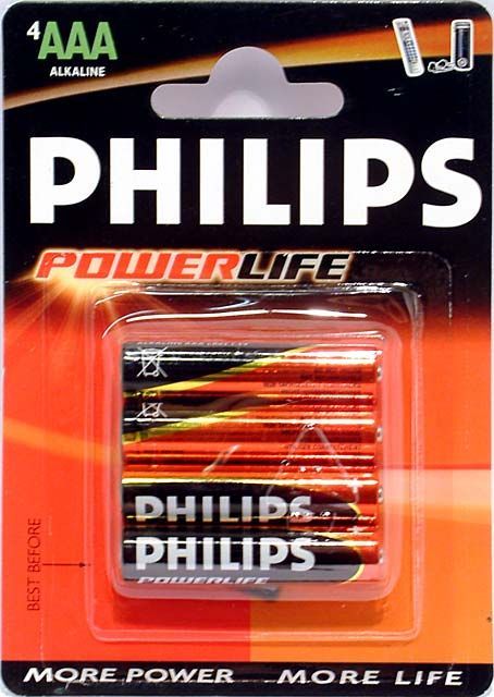 Image of PHILIPS battery alkaline 4xAAA (LR03) **MICRO** (IT1333)