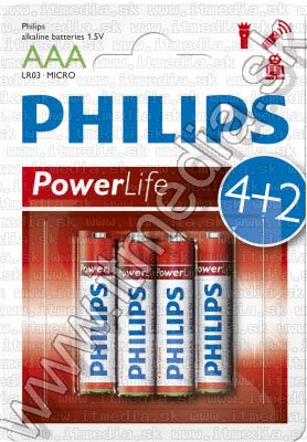 Image of PHILIPS battery alkaline 6xAAA (LR03) (IT8256)