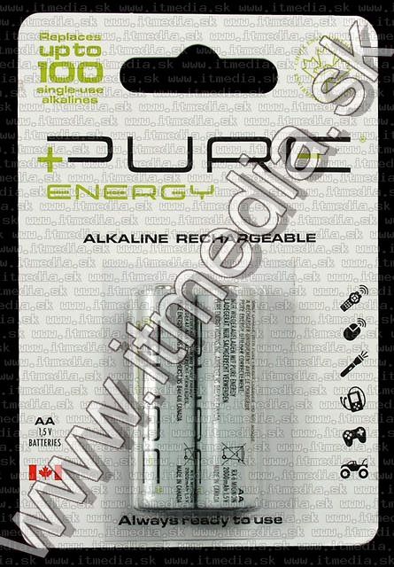 Image of PureEnergy *rehargeable* Alkaline battery RX06 AA 2-pack 1.5V (IT5155)
