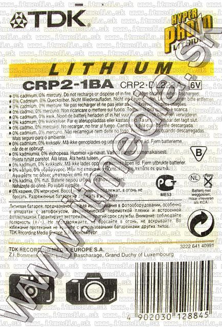 Image of TDK HYPER Photo LITHIUM battery CR-P2-DL223A (IT5586)