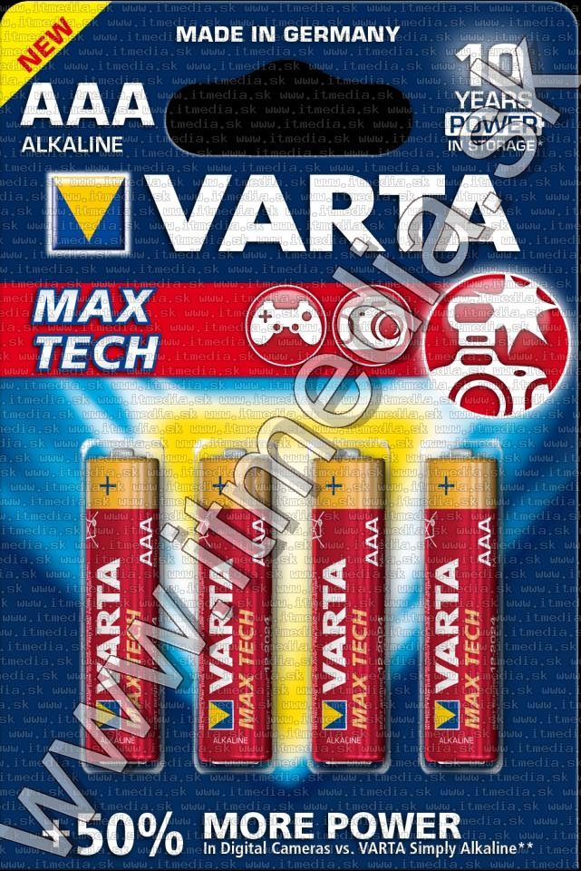 Image of VARTA battery *MAX TECH* alkaline 4xAAA (LR03) (4703) (IT9482)