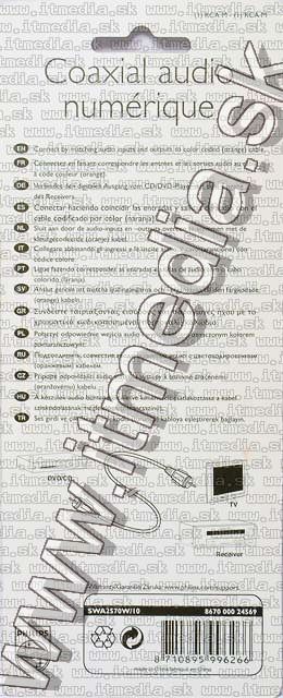 Image of Philips Digital Audio RCA-RCA cable 2m SWA2570W (IT5238)