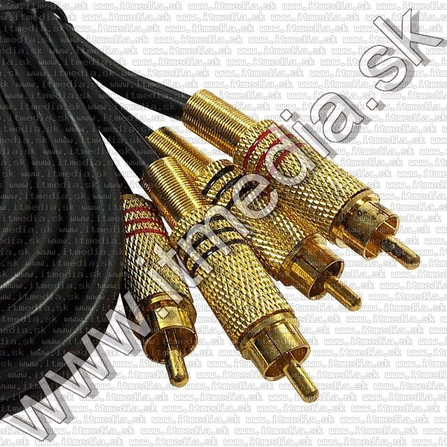 Image of 2x RCA-RCA cable, 2.5m Black-Gold (IT8510)