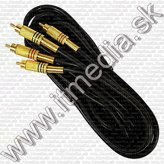 Image of 2x RCA-RCA cable, 5m Black-Gold (IT8511)