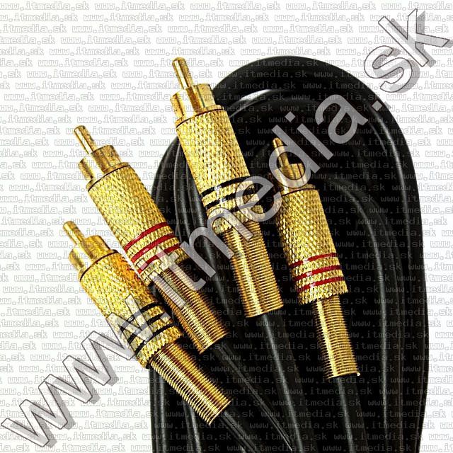 Image of 2x RCA-RCA cable, 5m Black-Gold (IT8511)