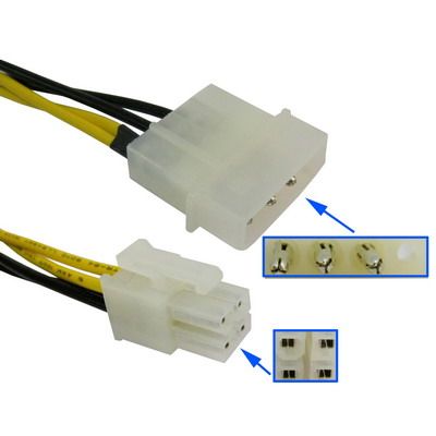 Image of PC Power (MOLEX) to 4-pole ATX adapter cable (IT8157)