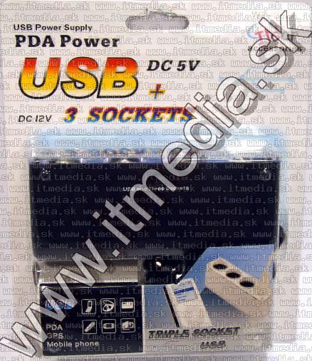 Image of Car Cigar Socket 3-way Splitter Cable with USB (IT3979)
