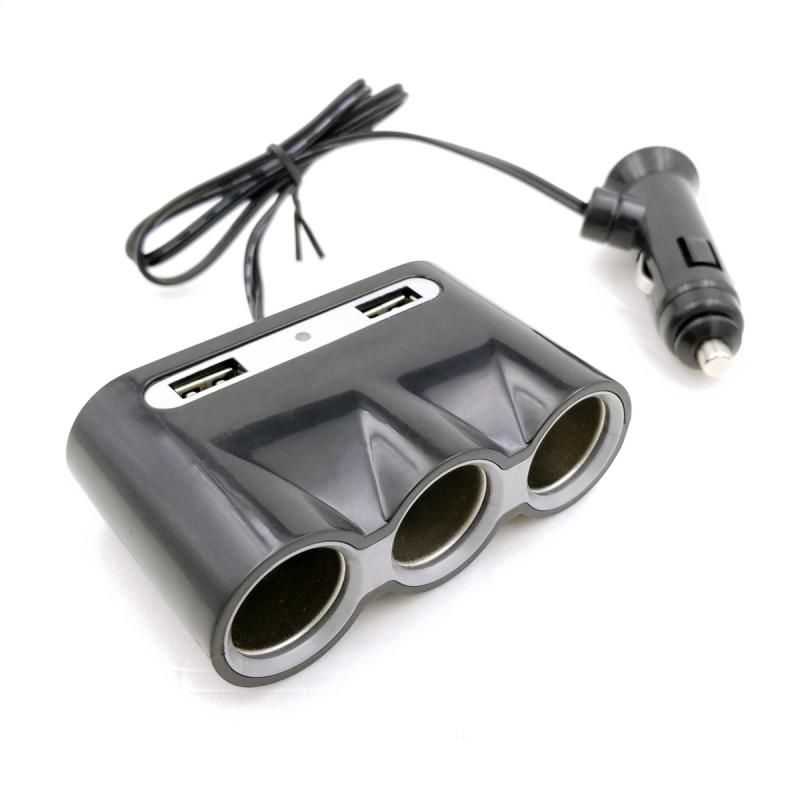 Car Cigar Socket 3-way Splitter Cable with 2xUSB 2.4A (IT14572) Image of Car Cigar Socket 3-way Splitter Cable with 2xUSB 2.4A (IT14572)