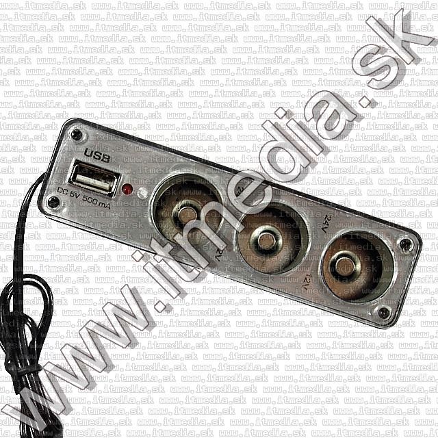 Image of Car Cigar Socket 3-way Splitter Cable with USB (IT8512)