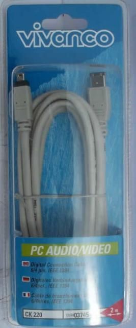 Image of Vivanco FireWire ILink IEE1394 Cable 4-6pin (2m) (IT1709)
