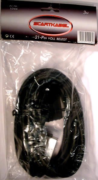 Image of Scart cable 3m black (IT0390)