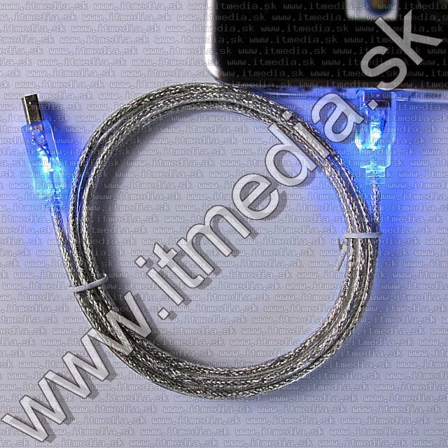 Image of USB 2.0 Printer cable 1.8m *Blue LED* (IT7015)