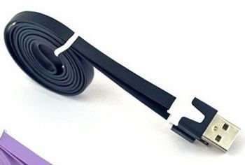 Image of USB - microUSB kábel 1m *Lapos* Fekete BULK (IT12410)