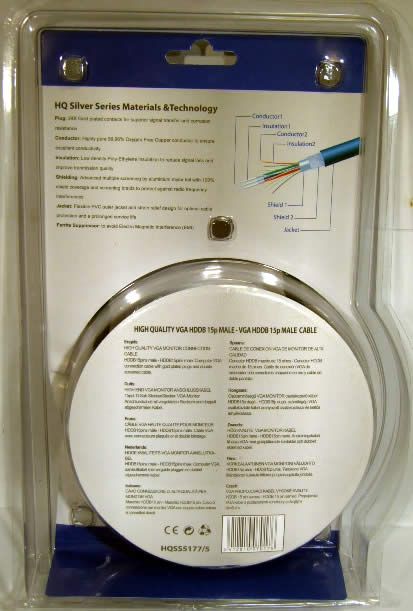 Image of HQ VGA (Monitor) Cable 5m ***silver*** (IT3935)