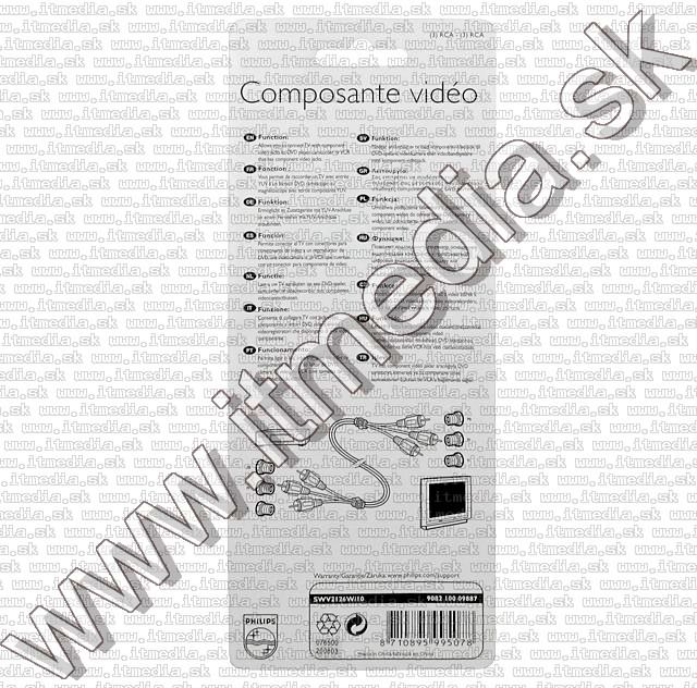 Image of Philips YUV (RGB) Video Cable 1.5m 3xRCA (IT5529)