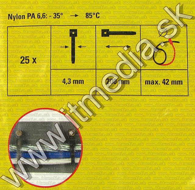 Image of HAMA Plastic Cable Ties 4.3x200mm 25-set (IT5838)