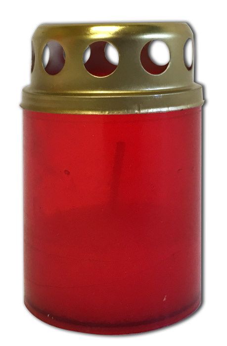 Image of Temetői Mécses 8órás 25g 8cm (piros műanyag) (IT14228)