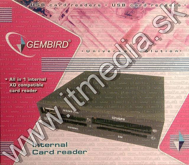 Image of Gembird PC front panel CardReader *Black* (IT4638)