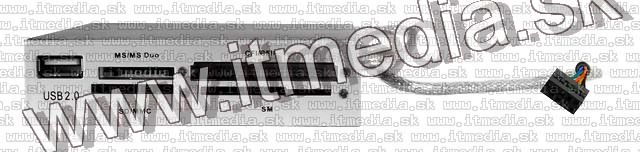 Image of Gembird PC front panel CardReader *Silver* (IT5150)