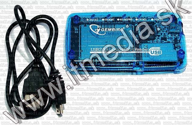 Image of Gembird All-in-1 Memory Card Reader Blue (IT3831)