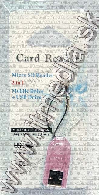 Image of IT Media mini CardReader *microSD* HC *Pink* (IT4500)