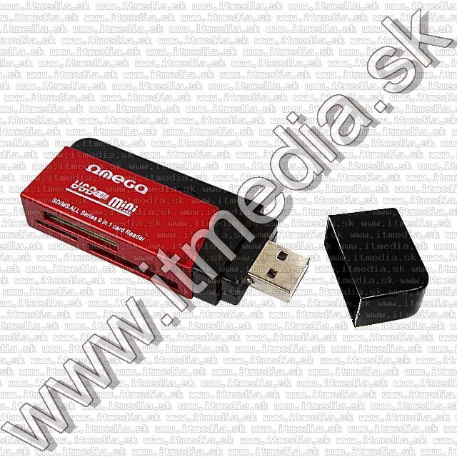 Image of Omega All-in-1 mini Memory Card Reader RED (40962) (IT8824)