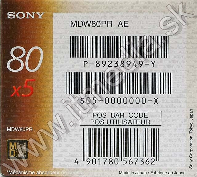 Image of Sony MINIDISC 80 min. (IT4915)