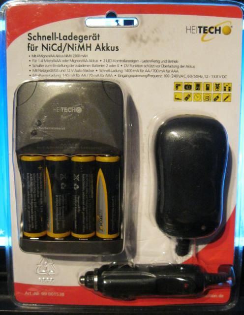 Image of Heitech Quick Charger + 4x AA battery +CAR (IT7576)