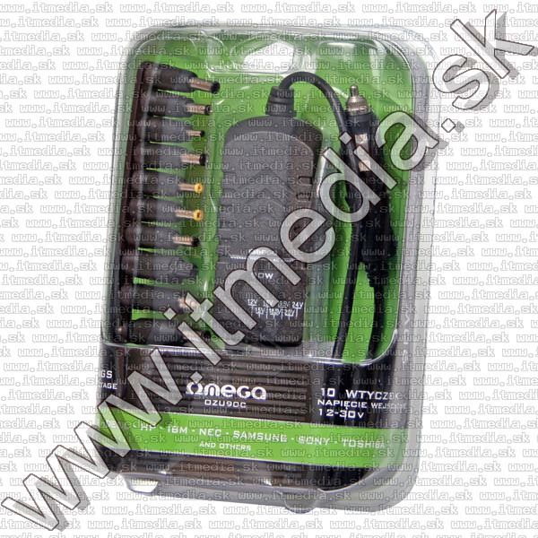Image of Omega Universal Notebook (Laptop) CAR charger 90W + USB (41158) (IT7925)