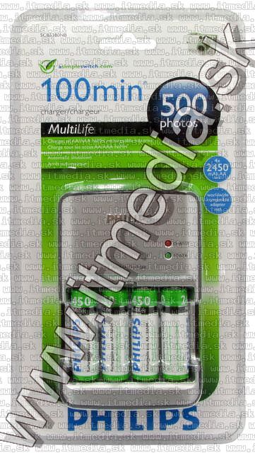 Image of Philips 100min battery charger 4x AA-AAA +4x AA free (IT5651)