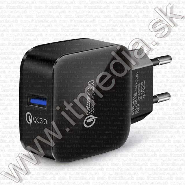 Image of Qualcomm Quick Charge 3.0 USB charger 18W 230V EU BULK (IT13626)