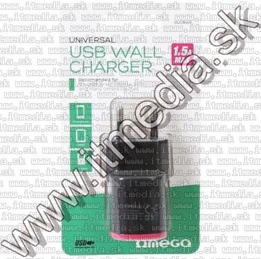 Image of Omega Univerzális Telefon Töltő USB 1500mA *Rózsaszín* 230V (42893) (IT11777)