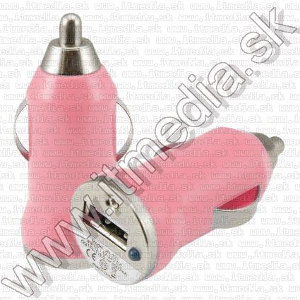 Image of Bullet Mini Universal-iPhone 12V (CAR) USB charger *Light Pink* 800mA INFO! (IT10608)