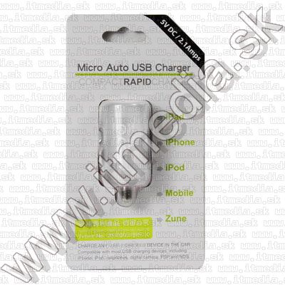 Image of Mini Universal-iPhone 12V USB charger *NEW* 2.1A INFO! (IT7967)