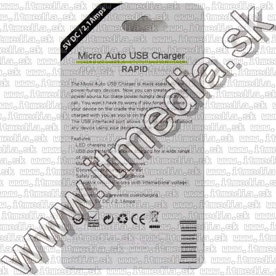 Image of Mini Universal-iPhone 12V USB charger *NEW* 2.1A INFO! (IT7967)