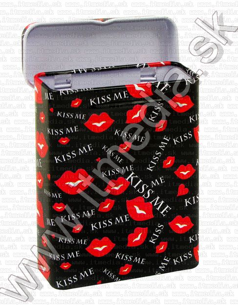 Image of Metal Cigarette Box 25x70x90mm *Kiss Me* (IT5827)