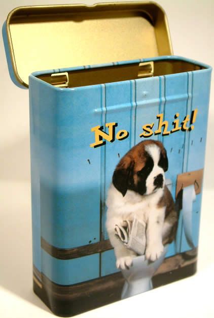 Image of Metal Cigarette Box 25x70x90mm *No Shit* (IT3366)