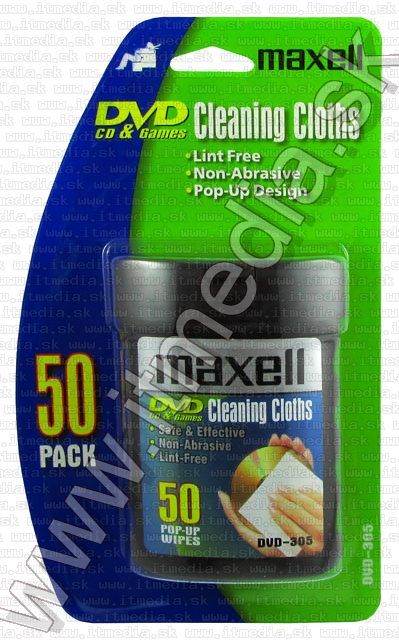 Image of Maxell 50x CD DVD Wet Cleaning Tissues (DVD-305) (IT5921)